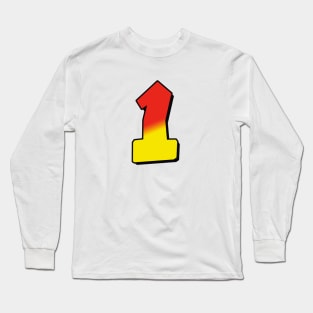 Number 1 red / yellow Long Sleeve T-Shirt